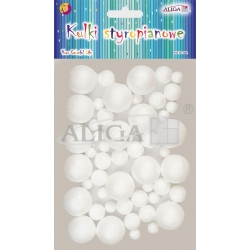 Kulki styropianowe  mix wielkości  50szt / KS-3456 kuleczki mini od 1-2,5cm bałwanek styropian